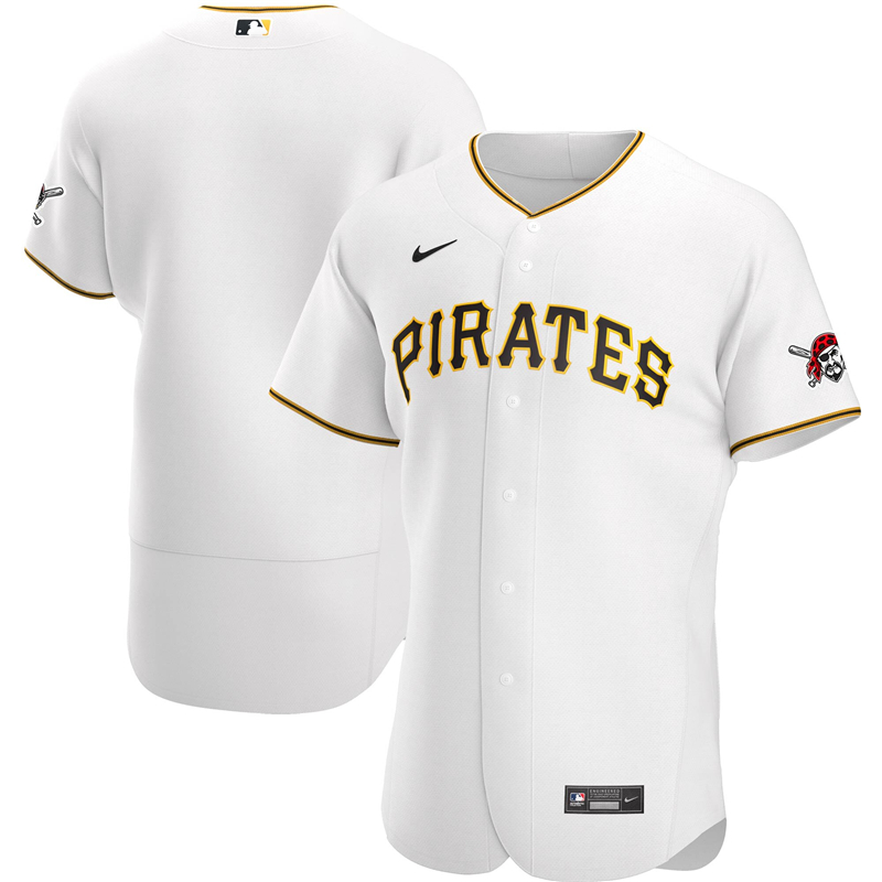 2020 MLB Men Pittsburgh Pirates Nike White Home 2020 Authentic Jersey 1->customized mlb jersey->Custom Jersey